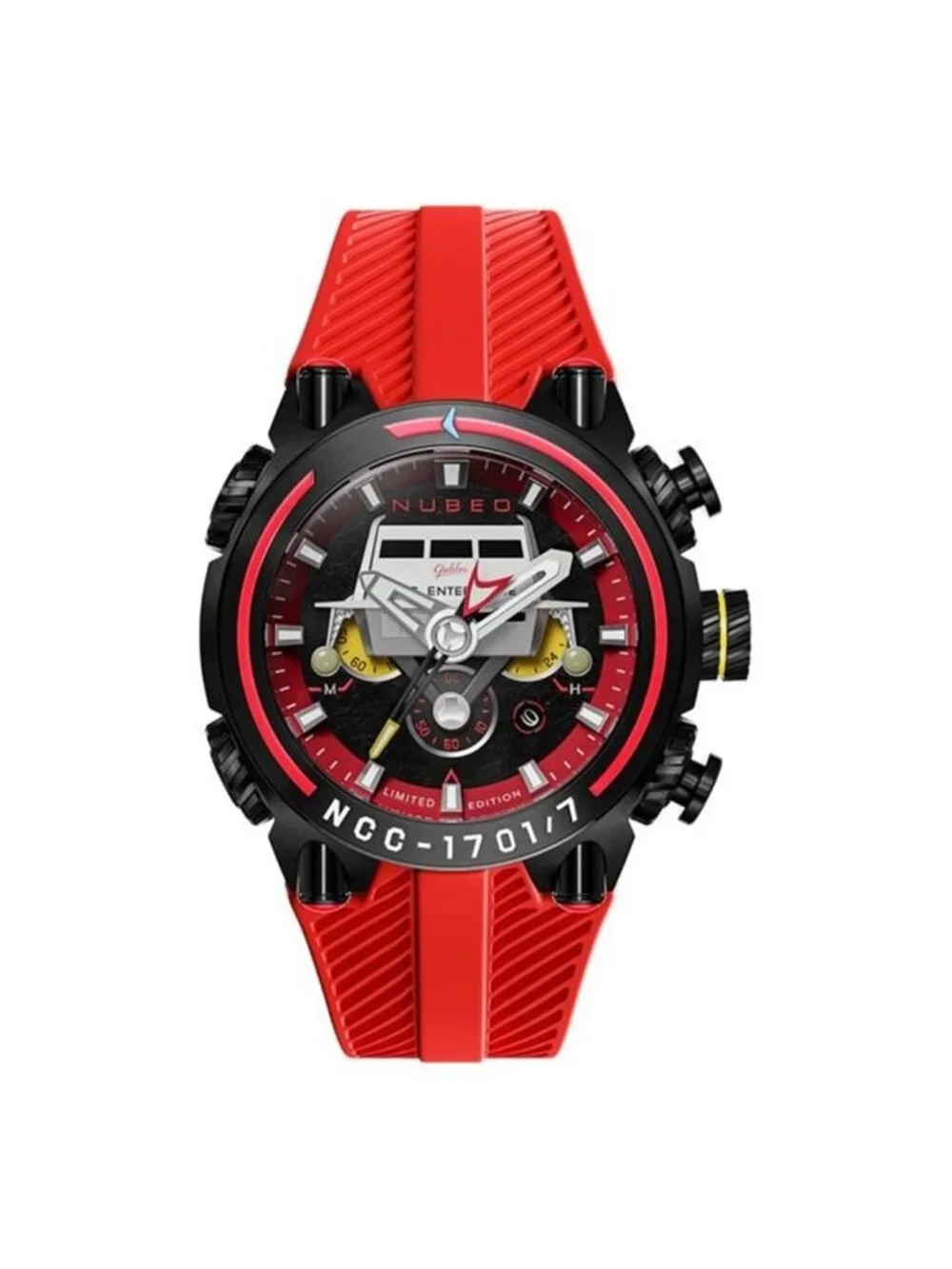 NWT Nubeo Deimos Chronograph Red Dial Men's Watch